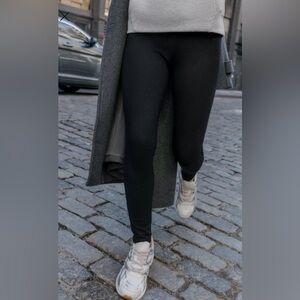 Zara Basic Wide Waist Black Leggings